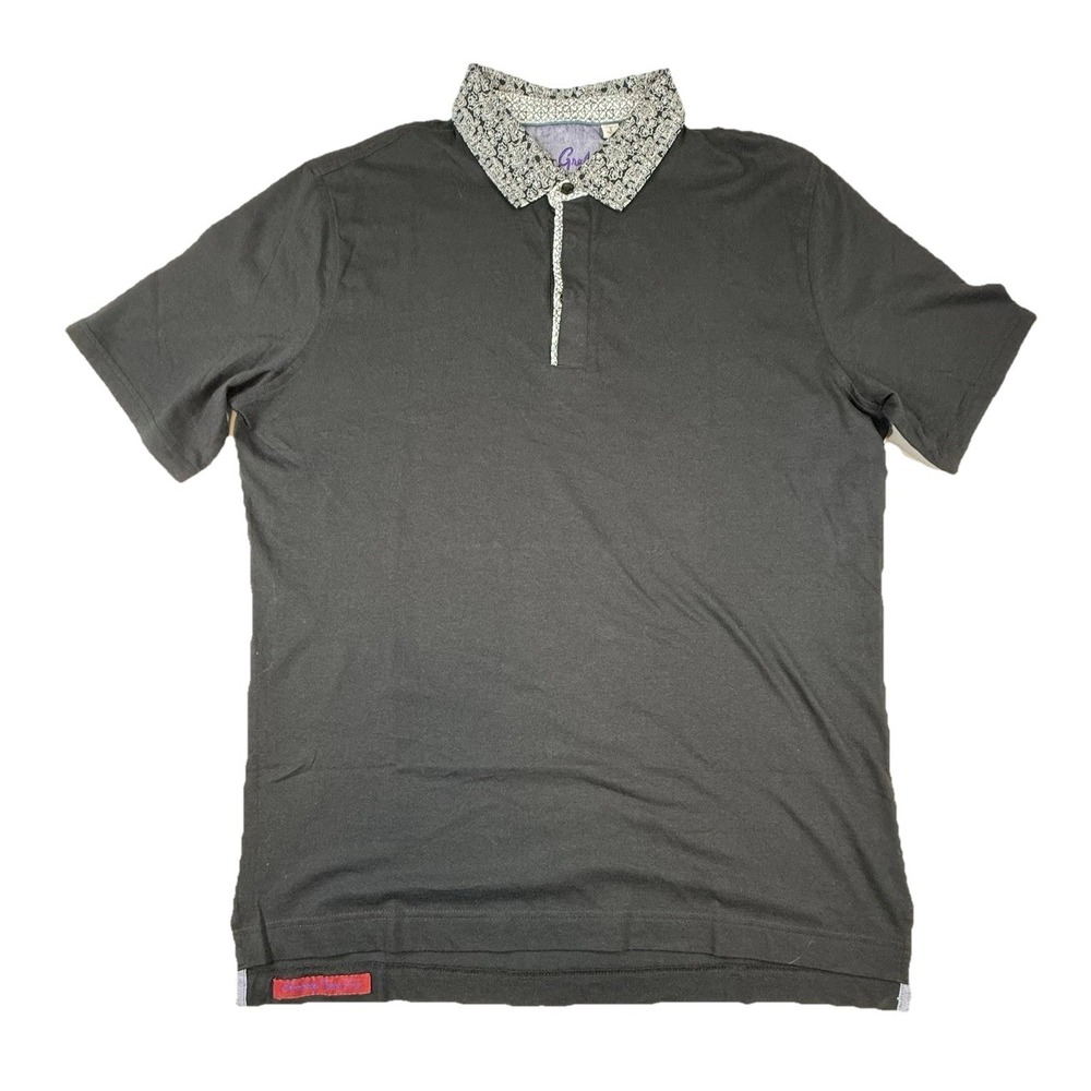 Robert Graham Jansen Polo Black Mens Large Knowledge Wisdom‎ Truth Short Sleeve
